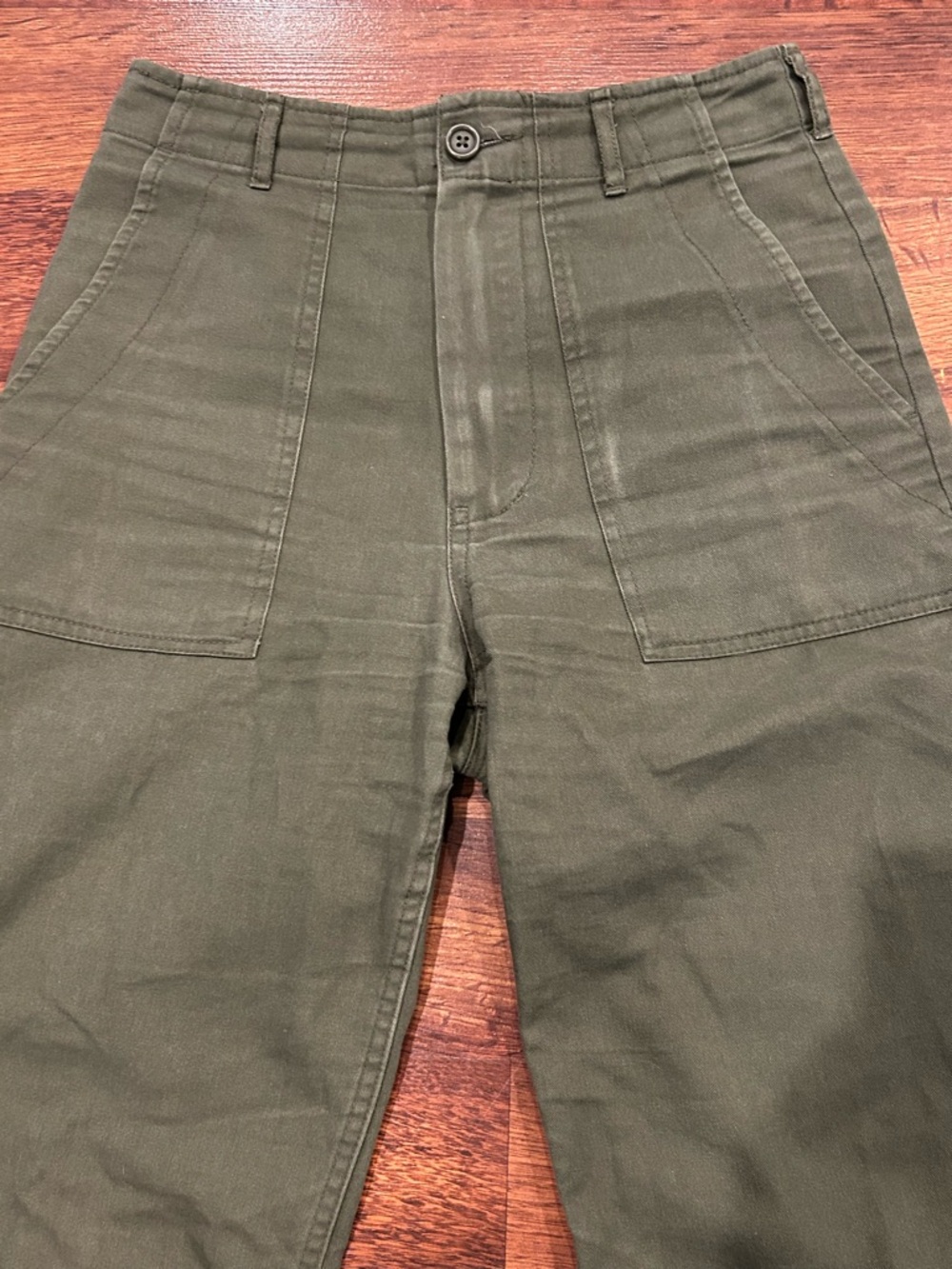 John Galt Pants Olive Kim Army Cargo Utility OS ~ Women’s 4 High Rise - Picture 3 of 10